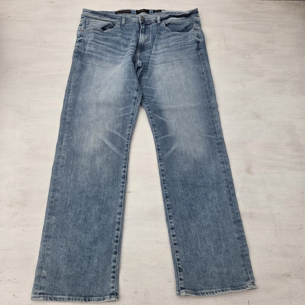 Outpost Makers Jeans Mens 36x32 Blue Original Straight Denim Stretch Distressed